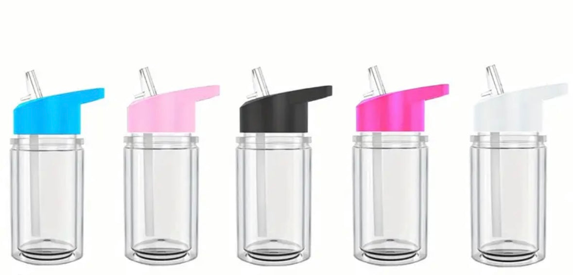Black - 10oz Kids Snow Globe Tumbler with Flip Straw