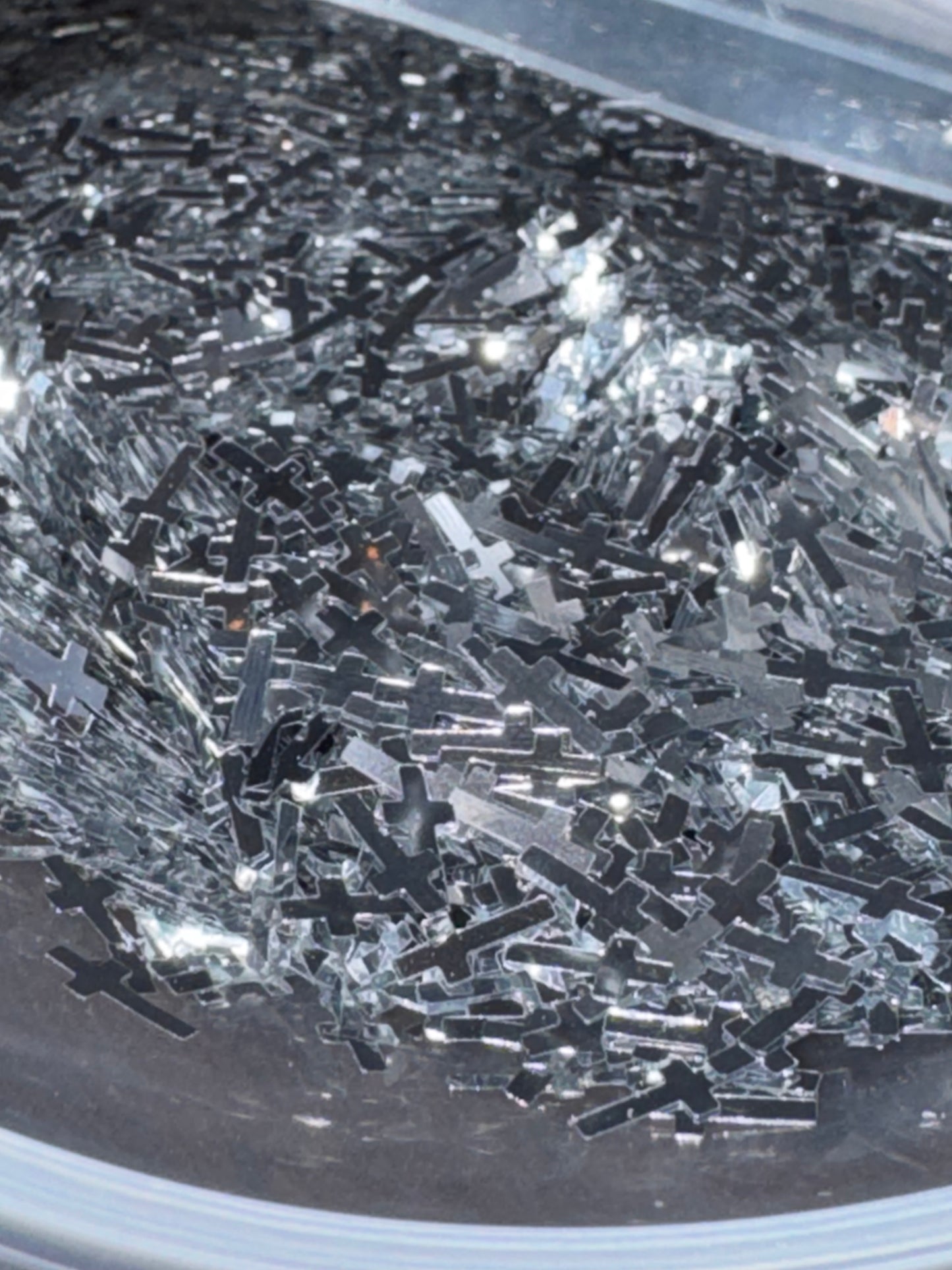 Cross - Silver Shaped Glitter