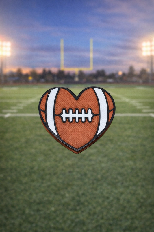 Football Heart Straw Topper