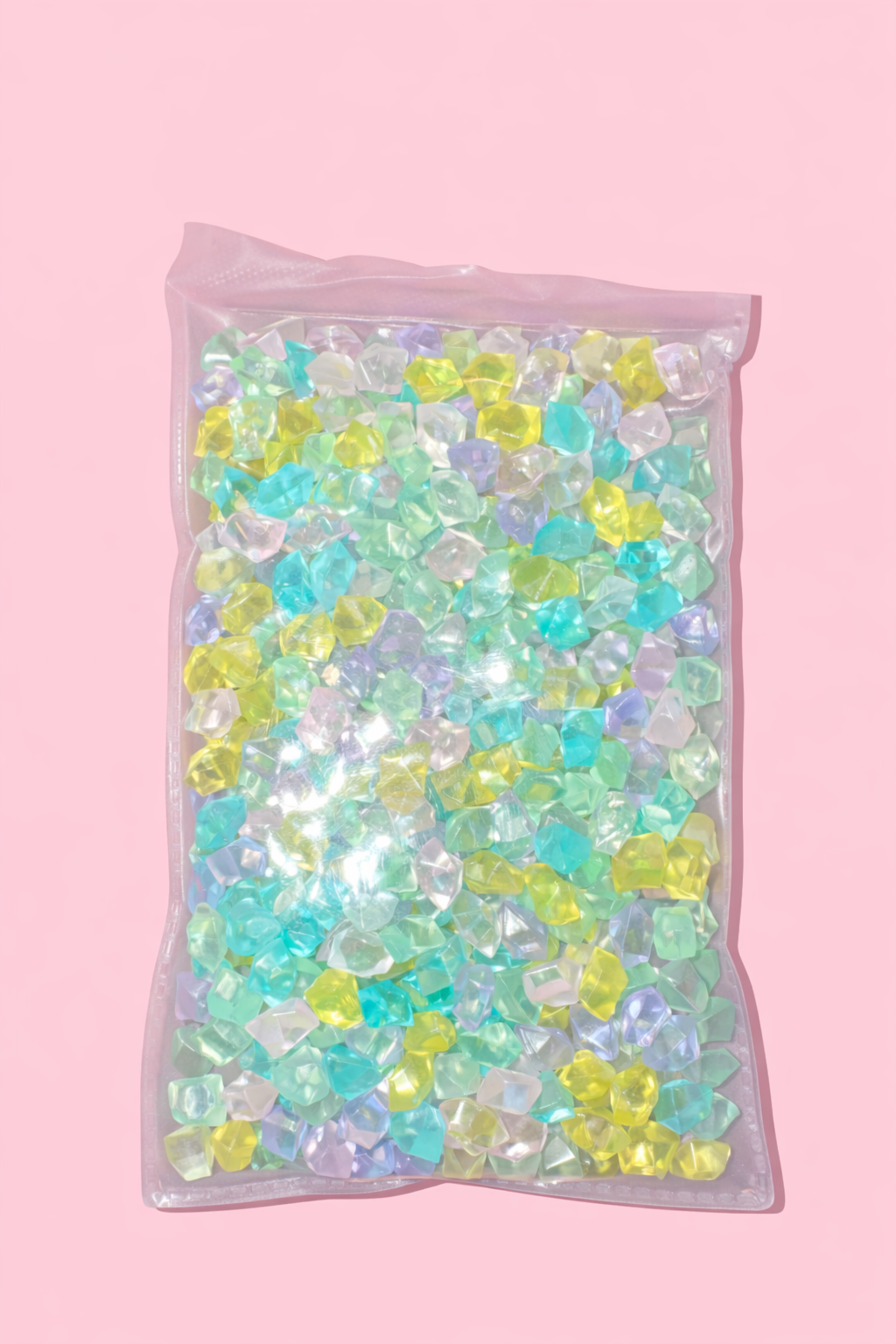 Yellow, aqua, and Clear Faux Ice