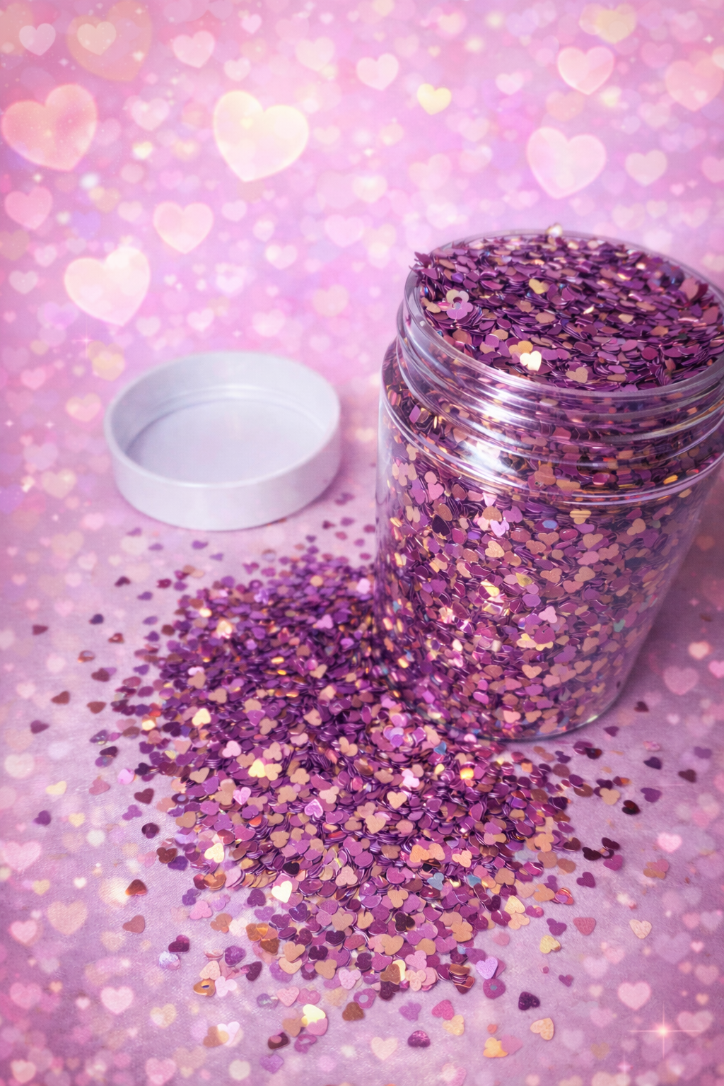 Hearts - shaped glitter